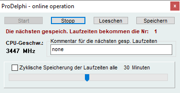 Online operation window